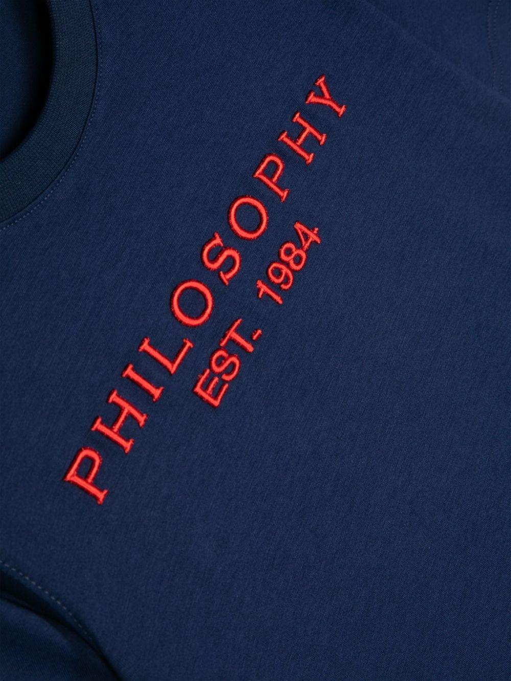 Philosophy Kids T-shirt With Logo Embroidery