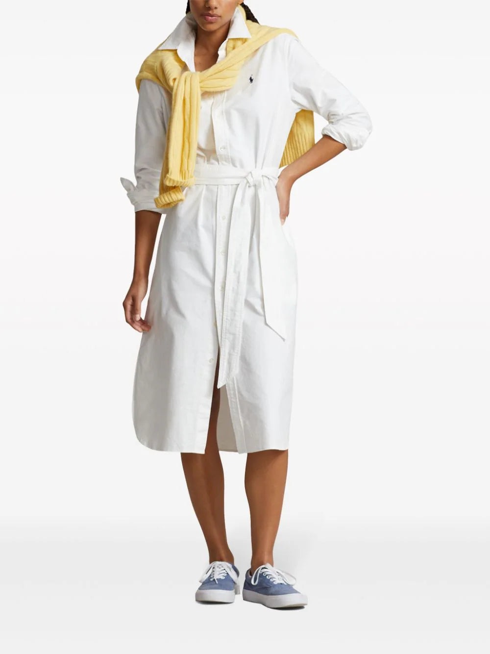 POLO RALPH LAUREN Belted Cotton Oxford Shirtdress