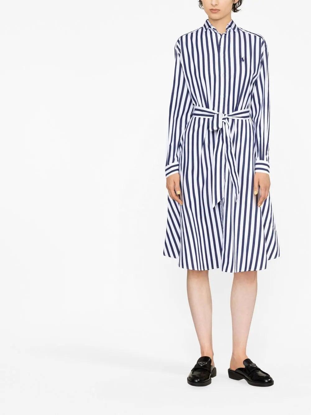 POLO RALPH LAUREN Belted Striped Shirtdress