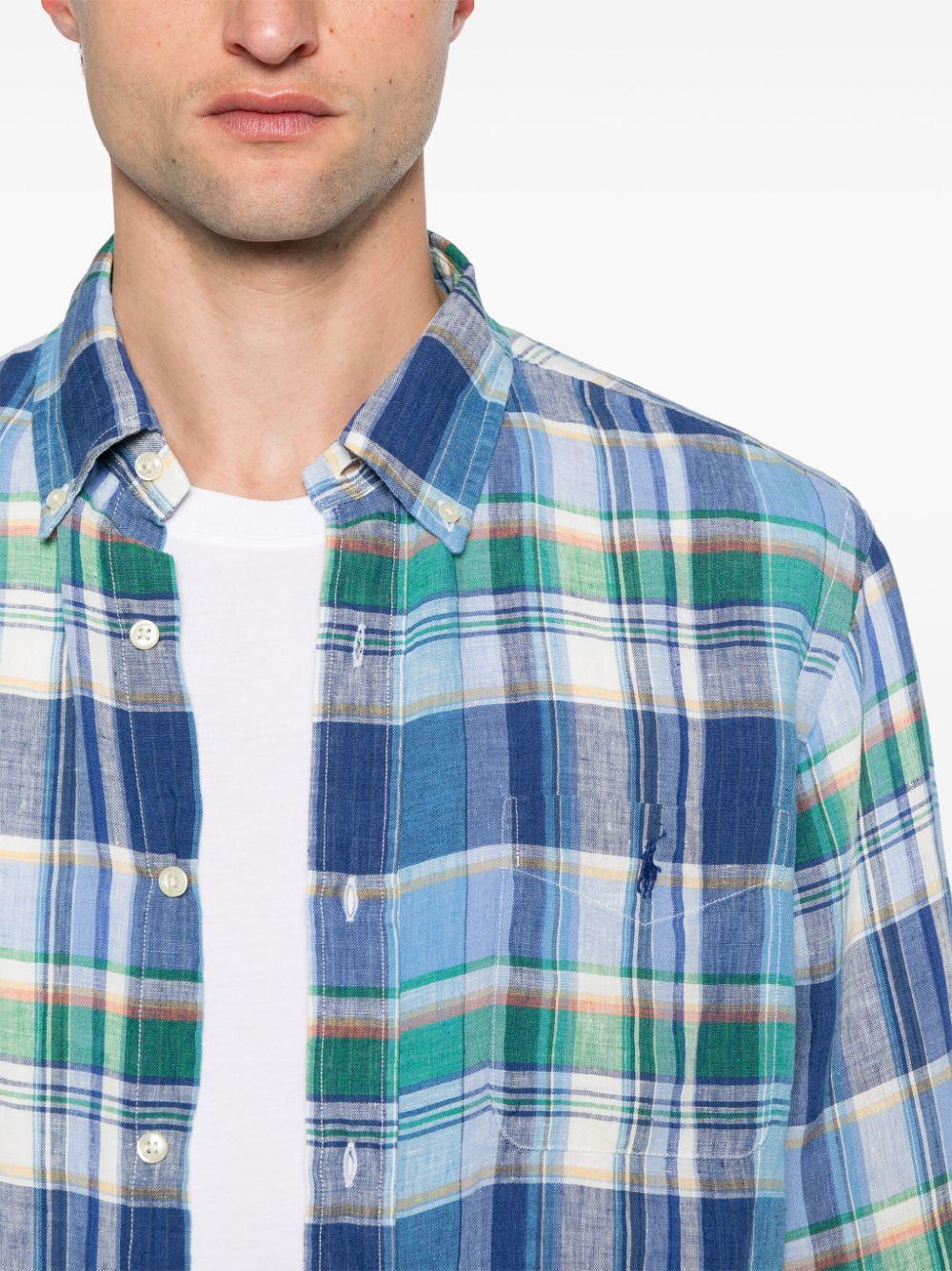 POLO RALPH LAUREN Custom Fit Plaid Linen Shirt
