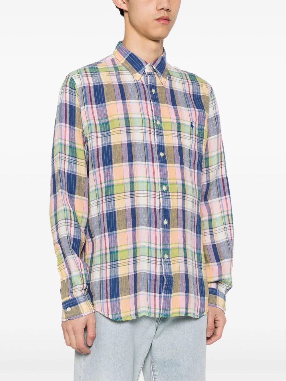 POLO RALPH LAUREN Custom Fit Plaid Linen Shirt