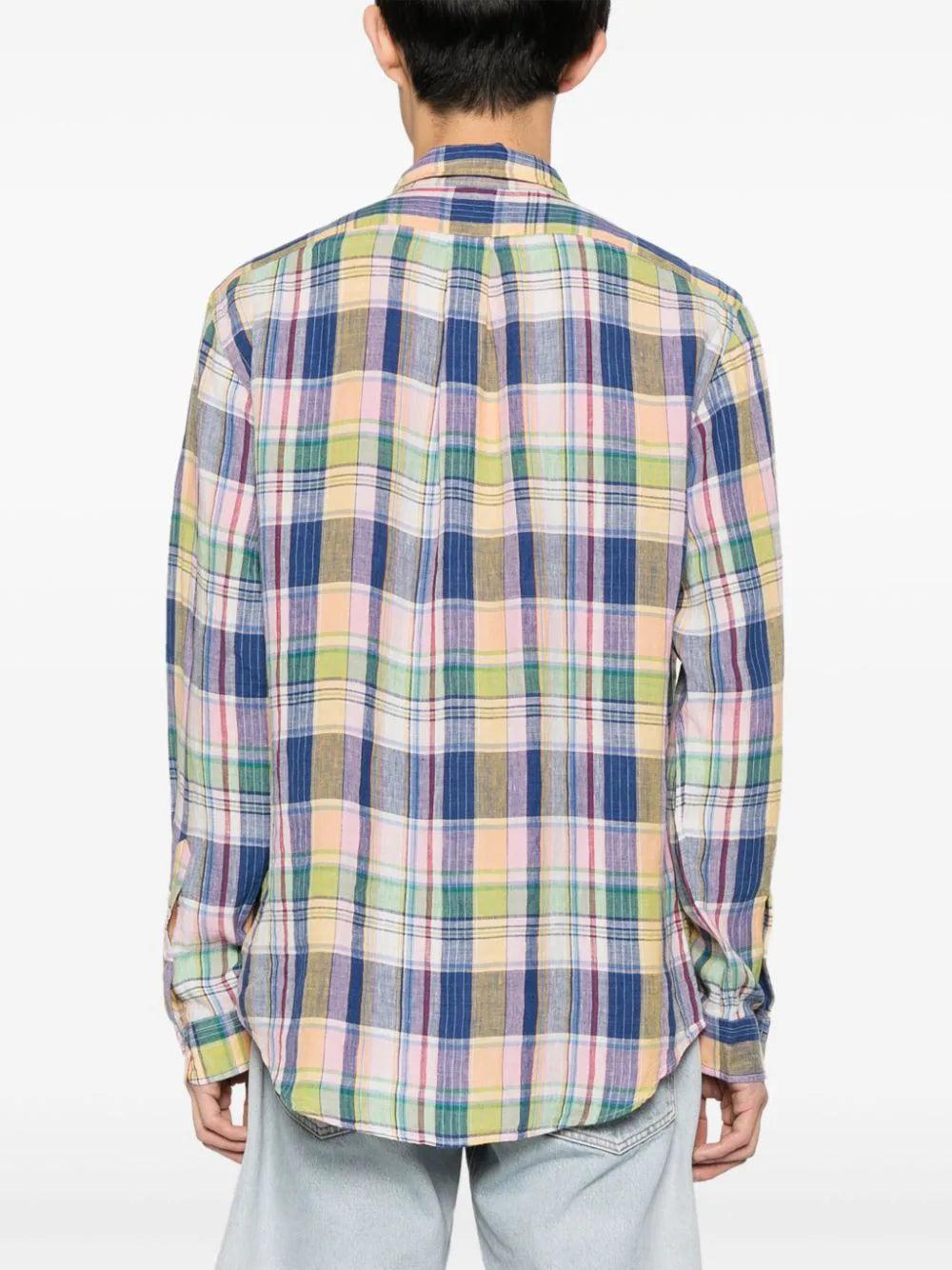 POLO RALPH LAUREN Custom Fit Plaid Linen Shirt