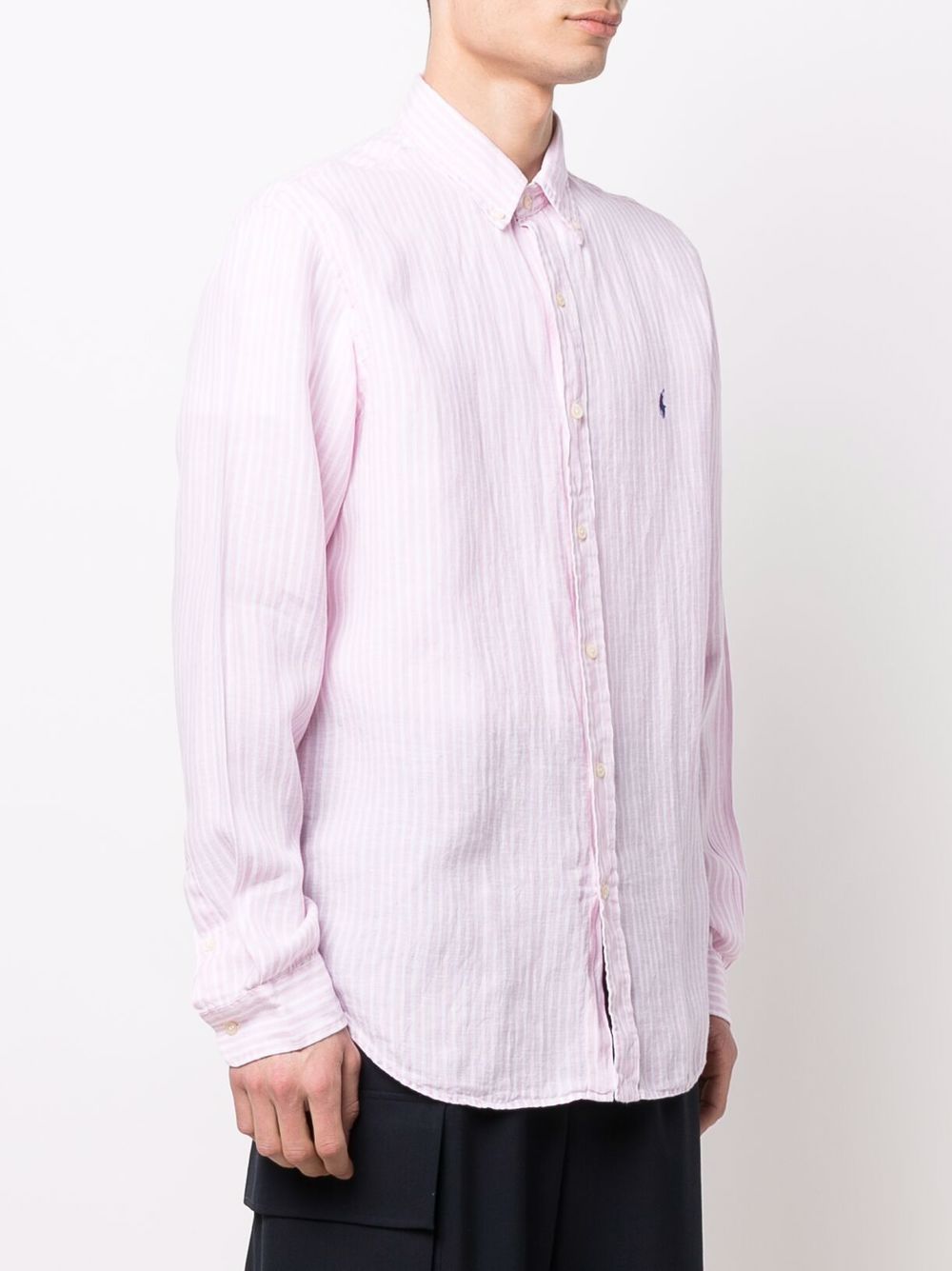 POLO RALPH LAUREN Custom Fit Striped Linen Shirt