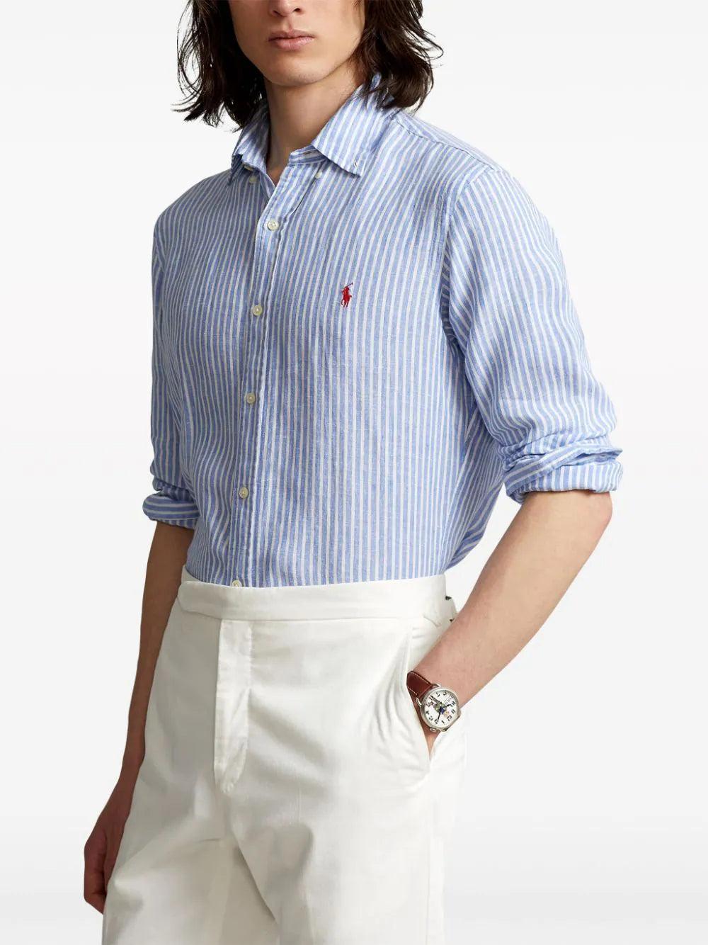 POLO RALPH LAUREN Custom Fit Striped Linen Shirt