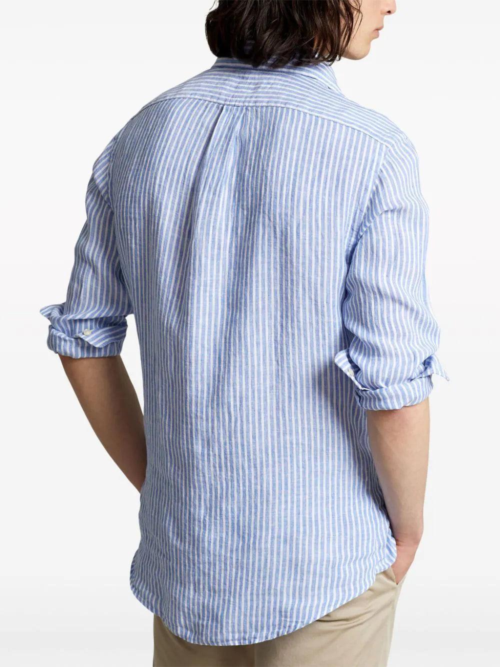 POLO RALPH LAUREN Custom Fit Striped Linen Shirt