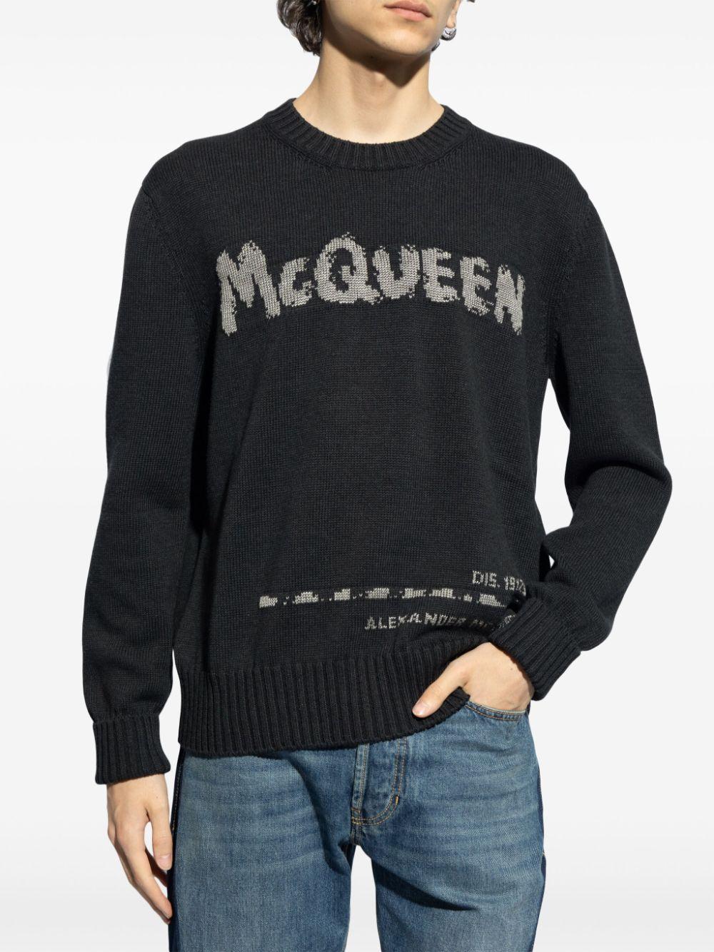 Alexander McQueen Pullover Girocollo Mcqueen Graffiti