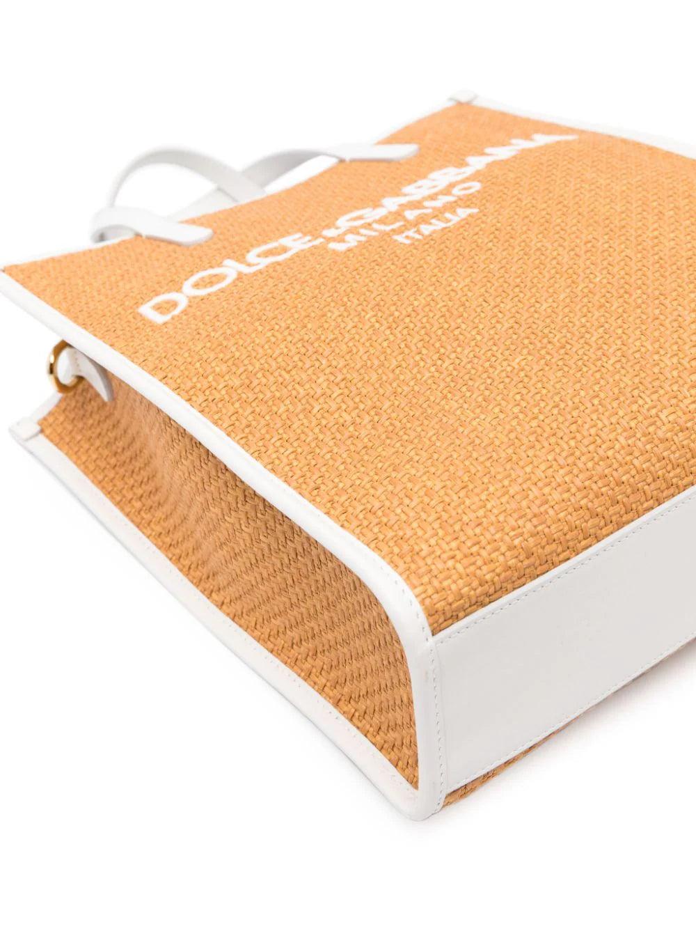 Dolce & Gabbana Raffia Shopper With Dolce&gabbana Milano Logo