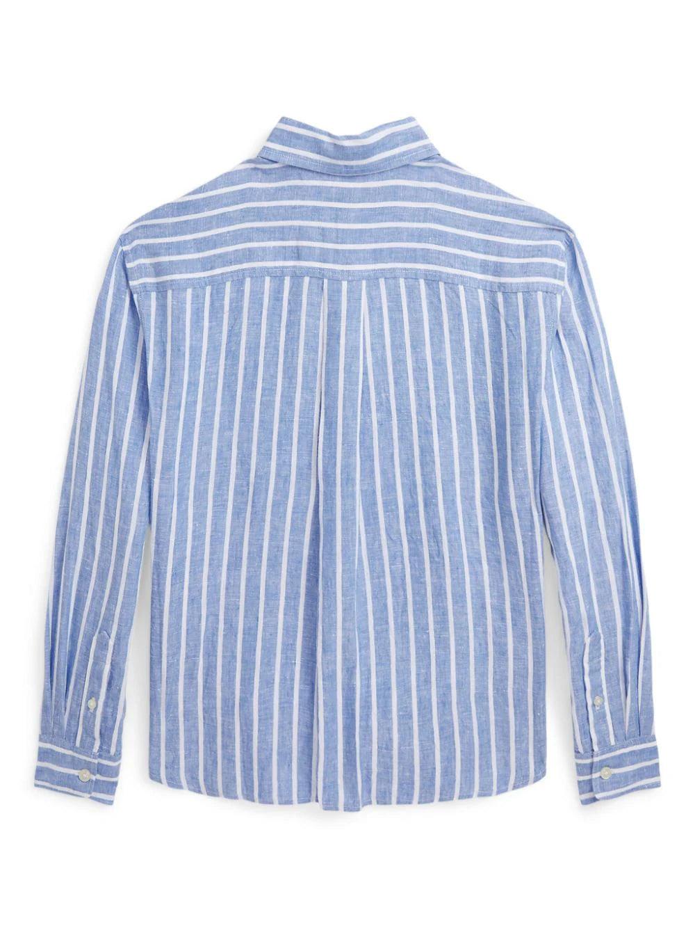 Ralph Lauren Kids Striped Linen Boxy Shirt
