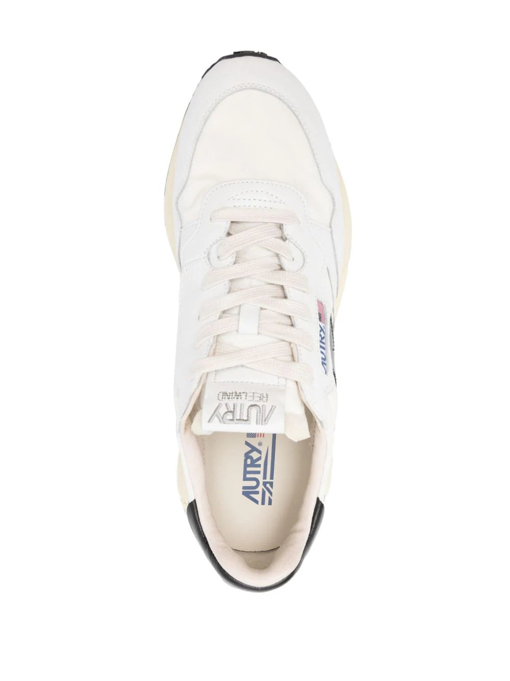 AUTRY Reelwind Low Sneakers In Black And White Nylon And Leather