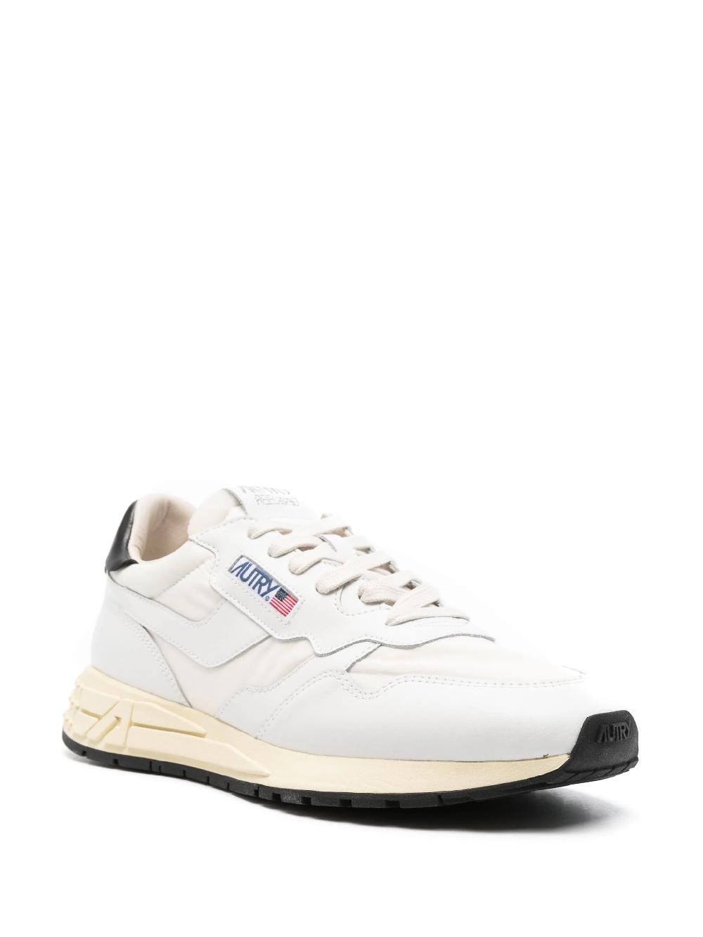 AUTRY Reelwind Low Sneakers In Black And White Nylon And Leather