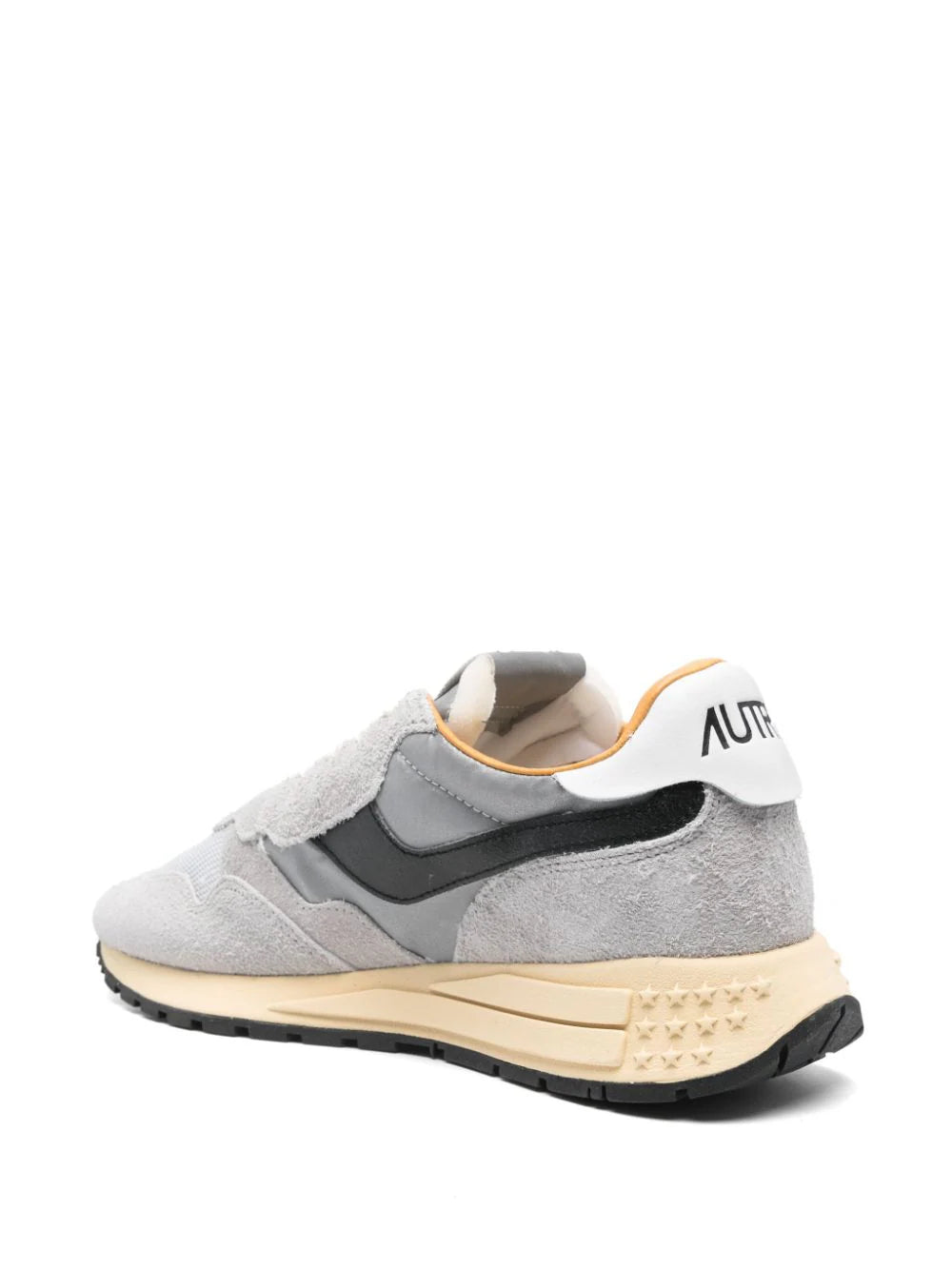 AUTRY Reelwind Low Sneakers In Cracked Leather And Reflective Nylon