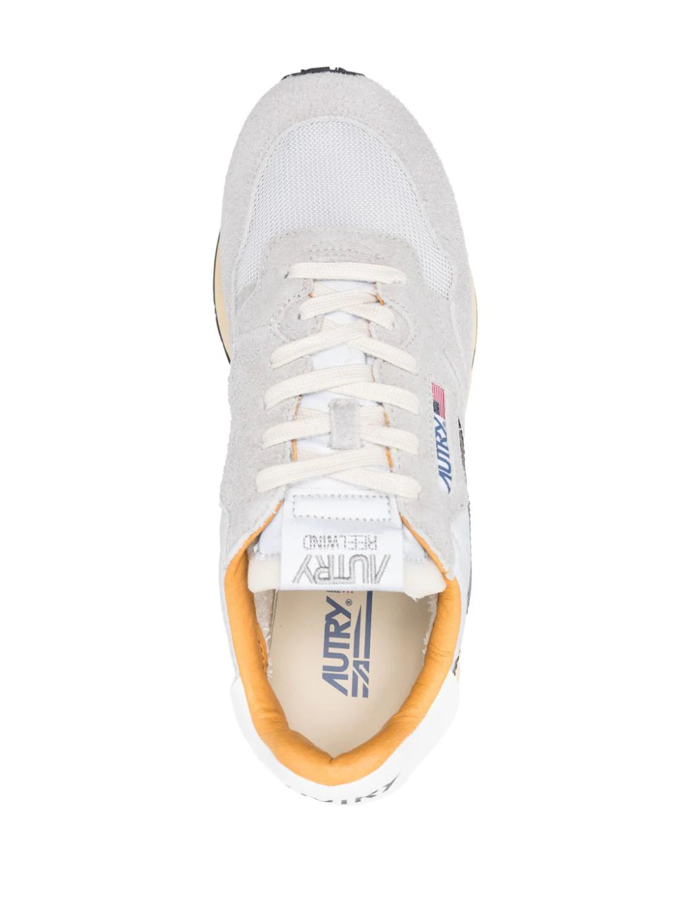 AUTRY Reelwind Low Sneakers In Cracked Leather And Reflective Nylon