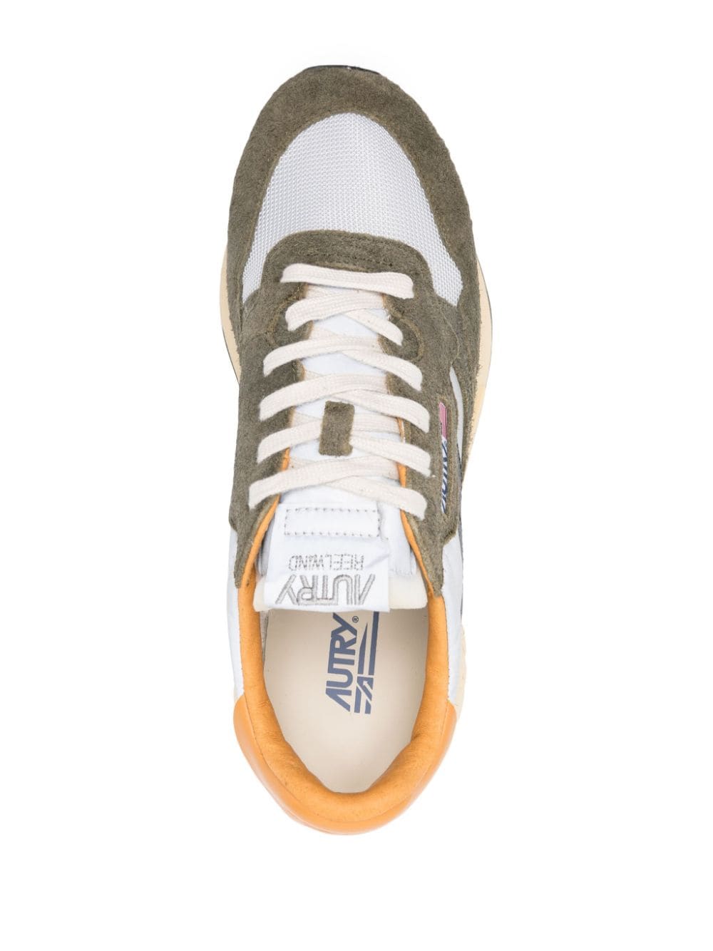 AUTRY Reelwind Low Sneakers In Cracked Leather And Reflective Nylon