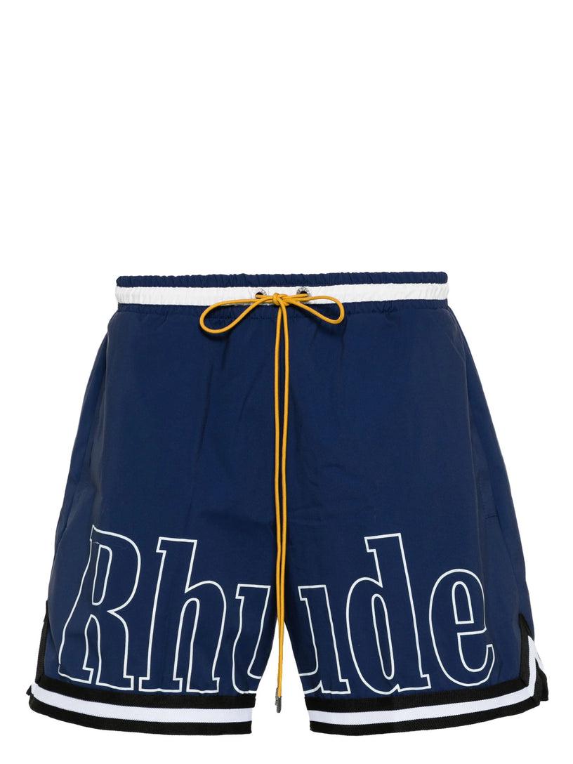Rhude Basket logo swim shorts