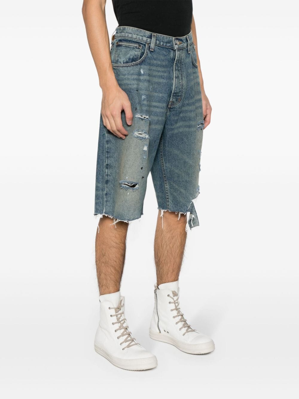 Rhude Distressed Denim Shorts