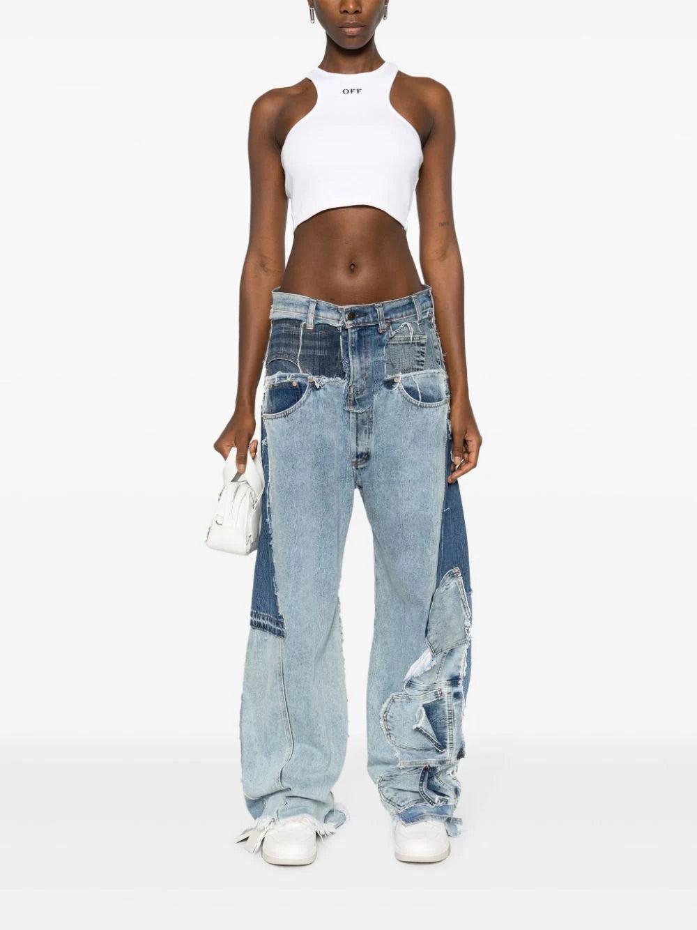 OFF-WHITE Ribbed Top With Olympic Neckline And Off Logo