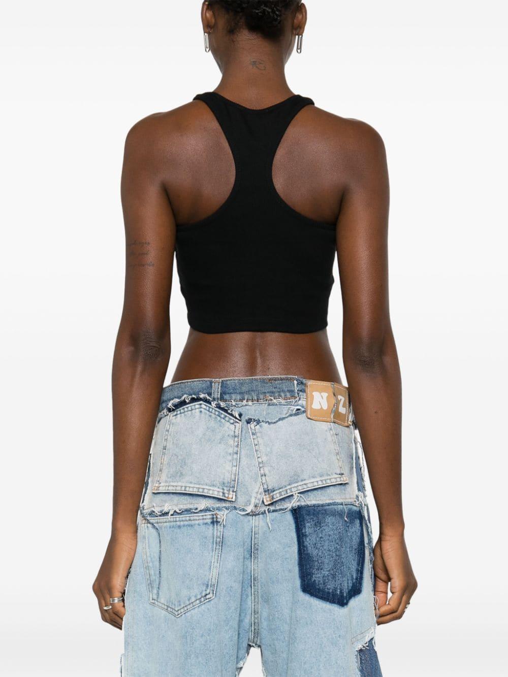 OFF-WHITE Ribbed Top With Olympic Neckline And Off Logo