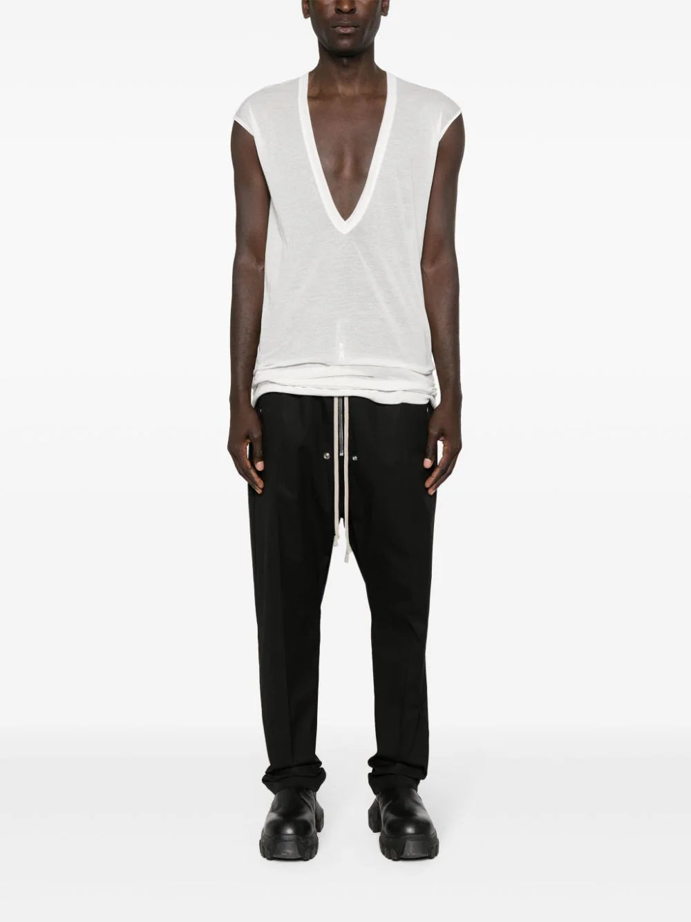 RICK OWENS Bela Pants In Black Heavy Cotton Poplin