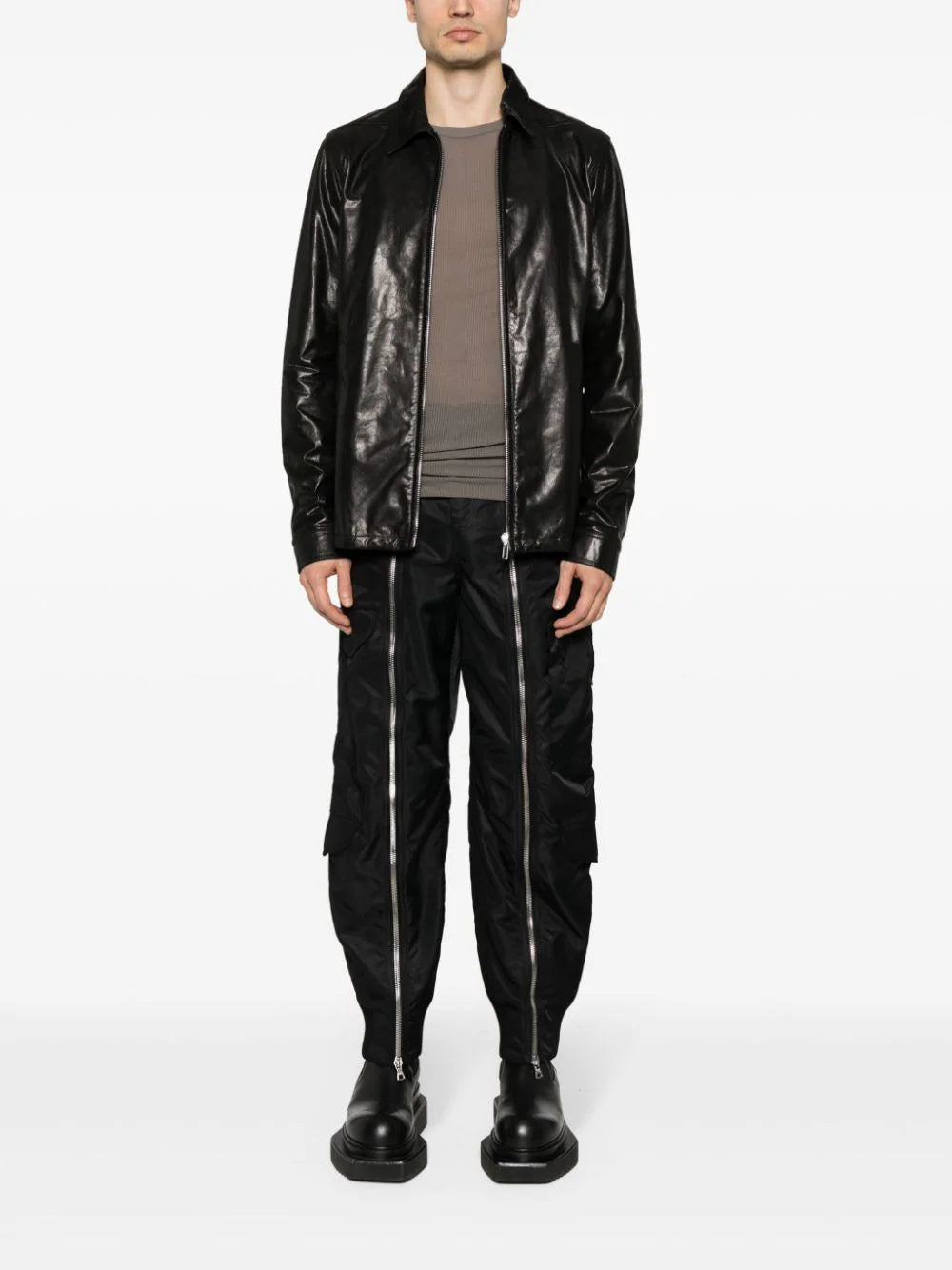 RICK OWENS Brad Jacket In Black Calf Leather