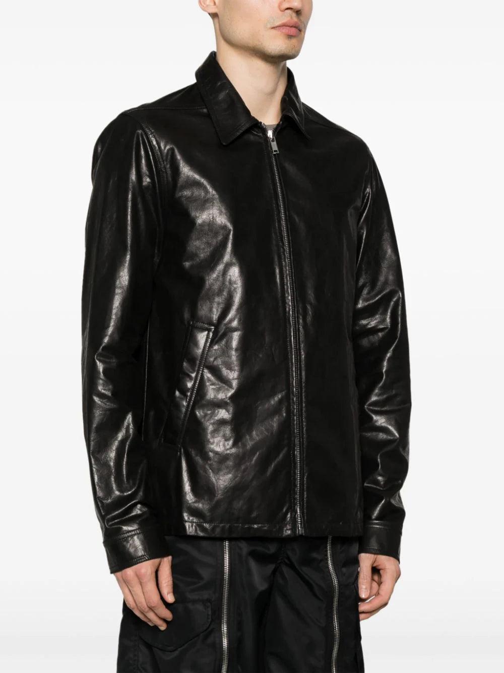 RICK OWENS Brad Jacket In Black Calf Leather