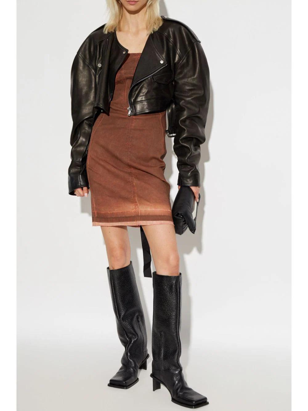 Rick Owens DRKSHDW Splintered Denim Bustier Dress