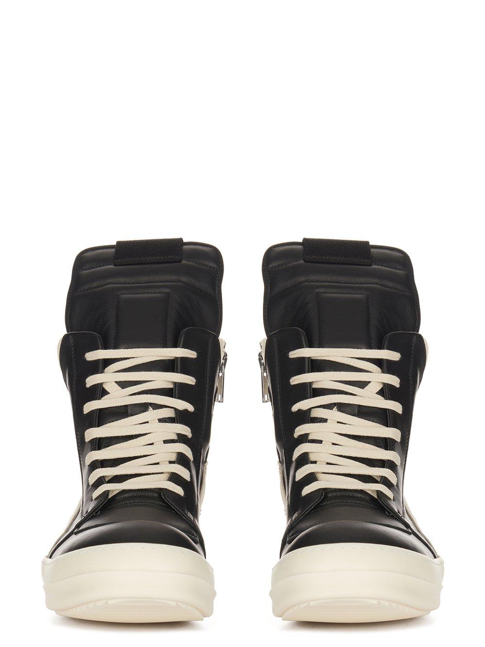 RICK OWENS Geobasket In Black/milk Calf Leather