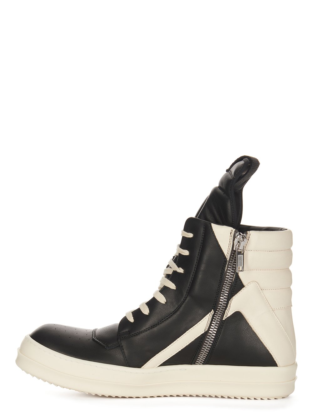 RICK OWENS Geobasket In Black/milk Calf Leather