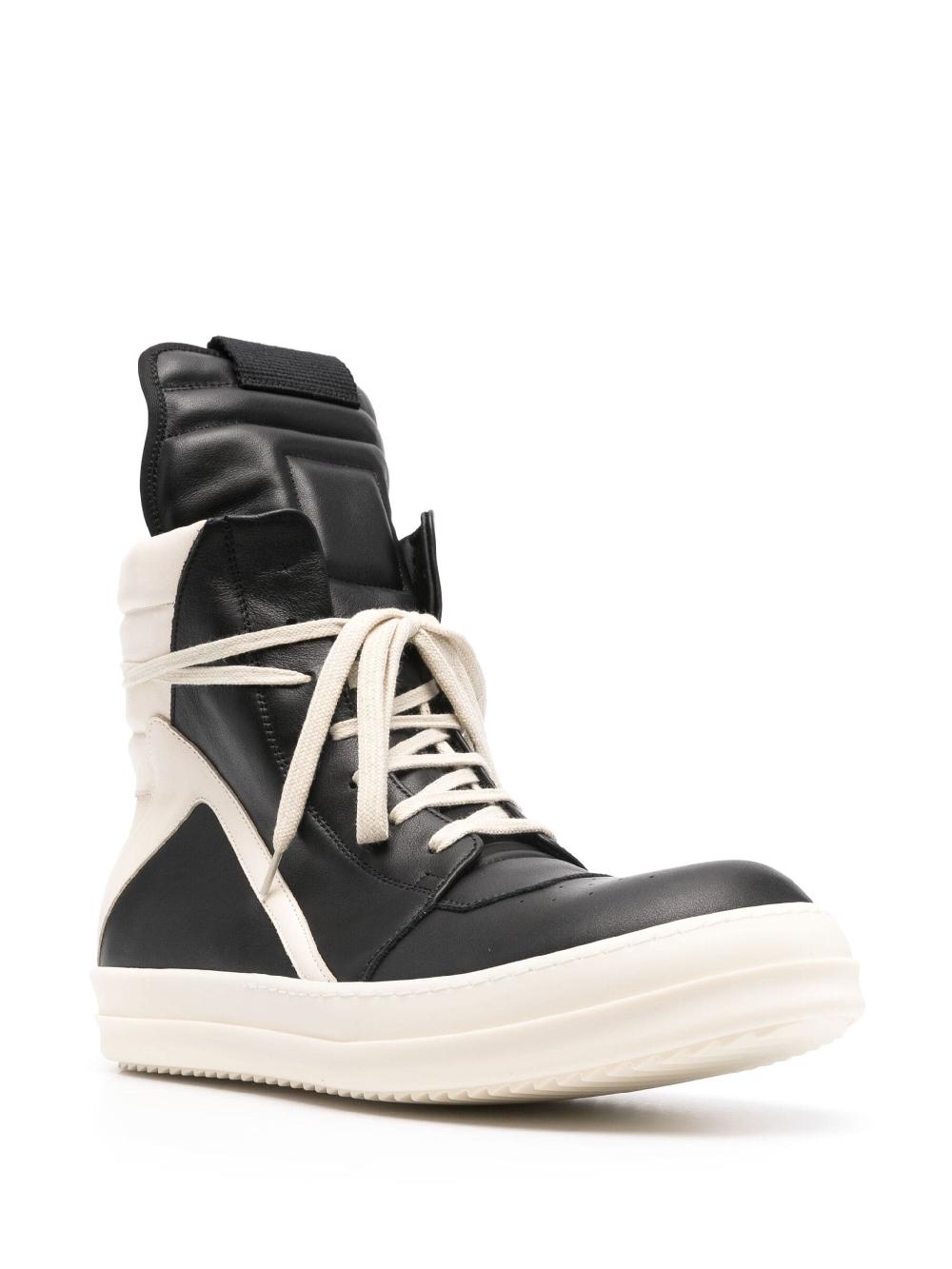 RICK OWENS Geobasket In Black/milk Calf Leather