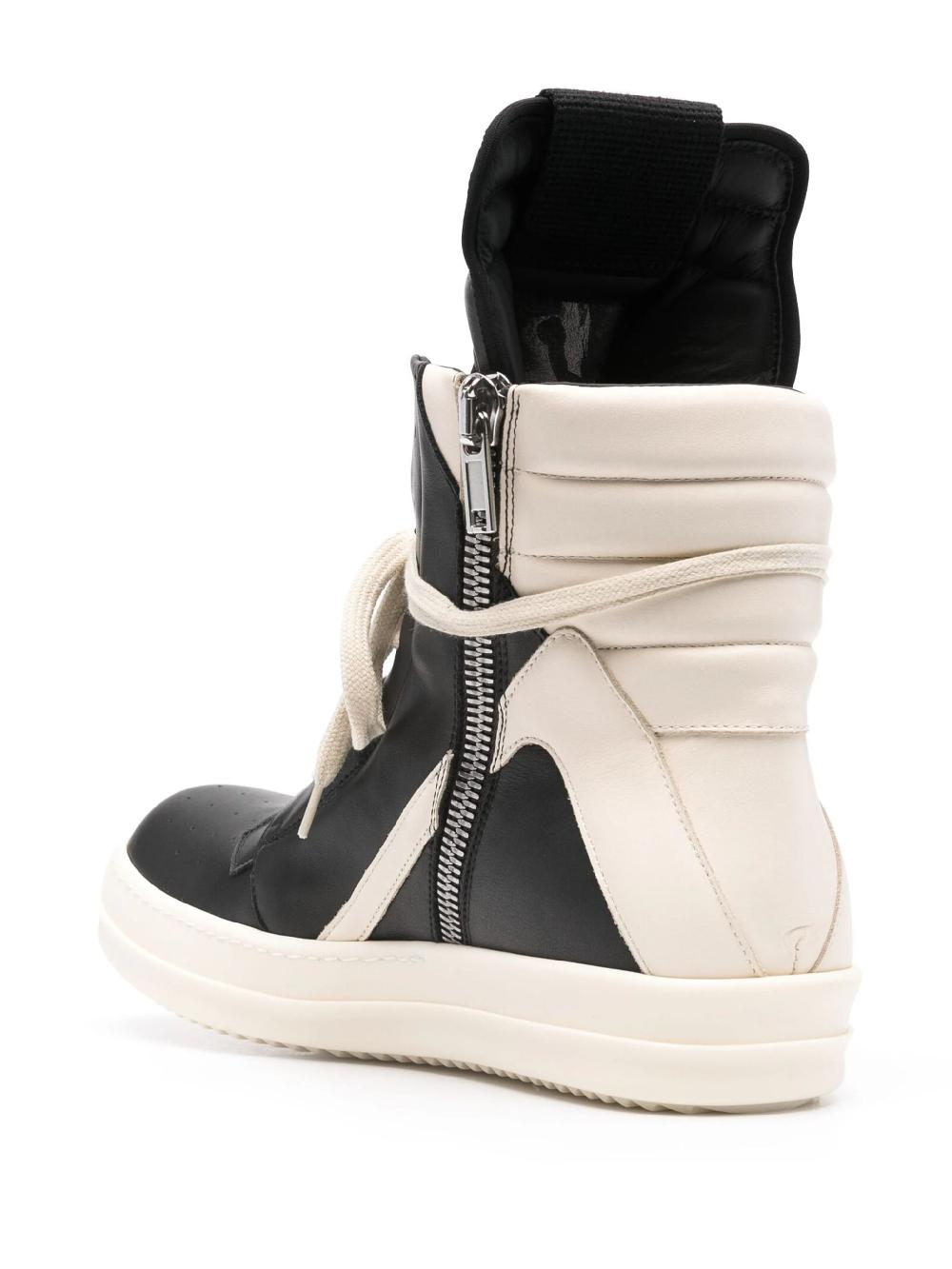 RICK OWENS Geobasket In Black/milk Calf Leather