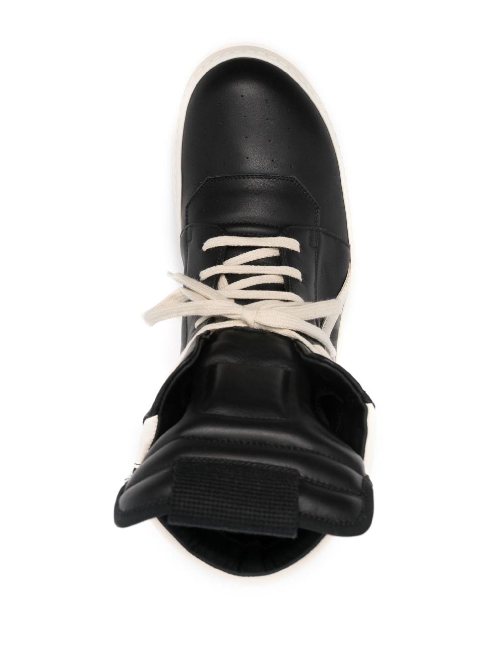 RICK OWENS Geobasket In Black/milk Calf Leather