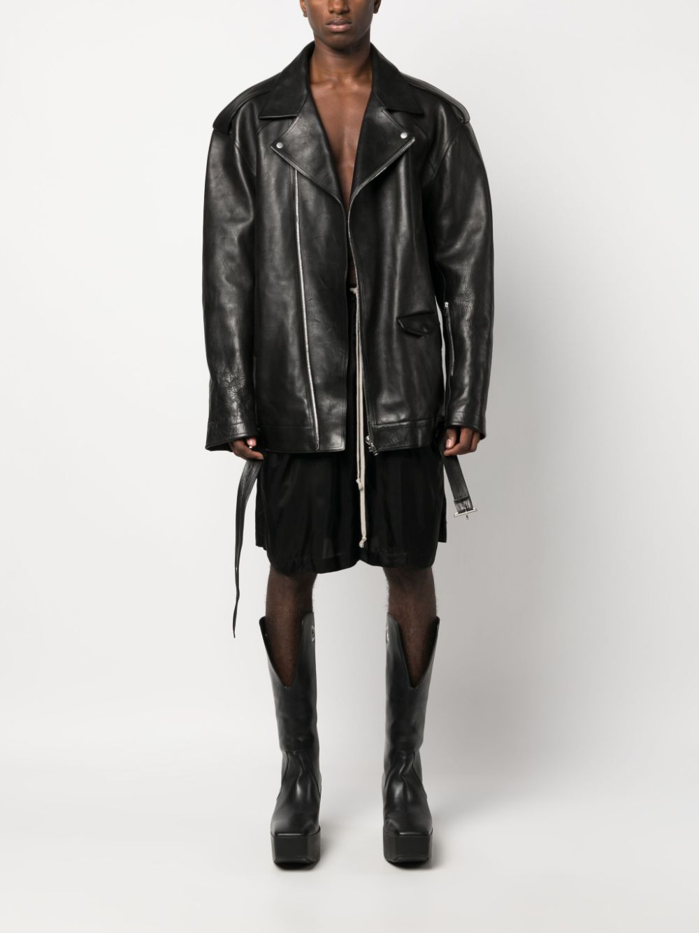 RICK OWENS Jumbo Luke Stooges In Black Calf