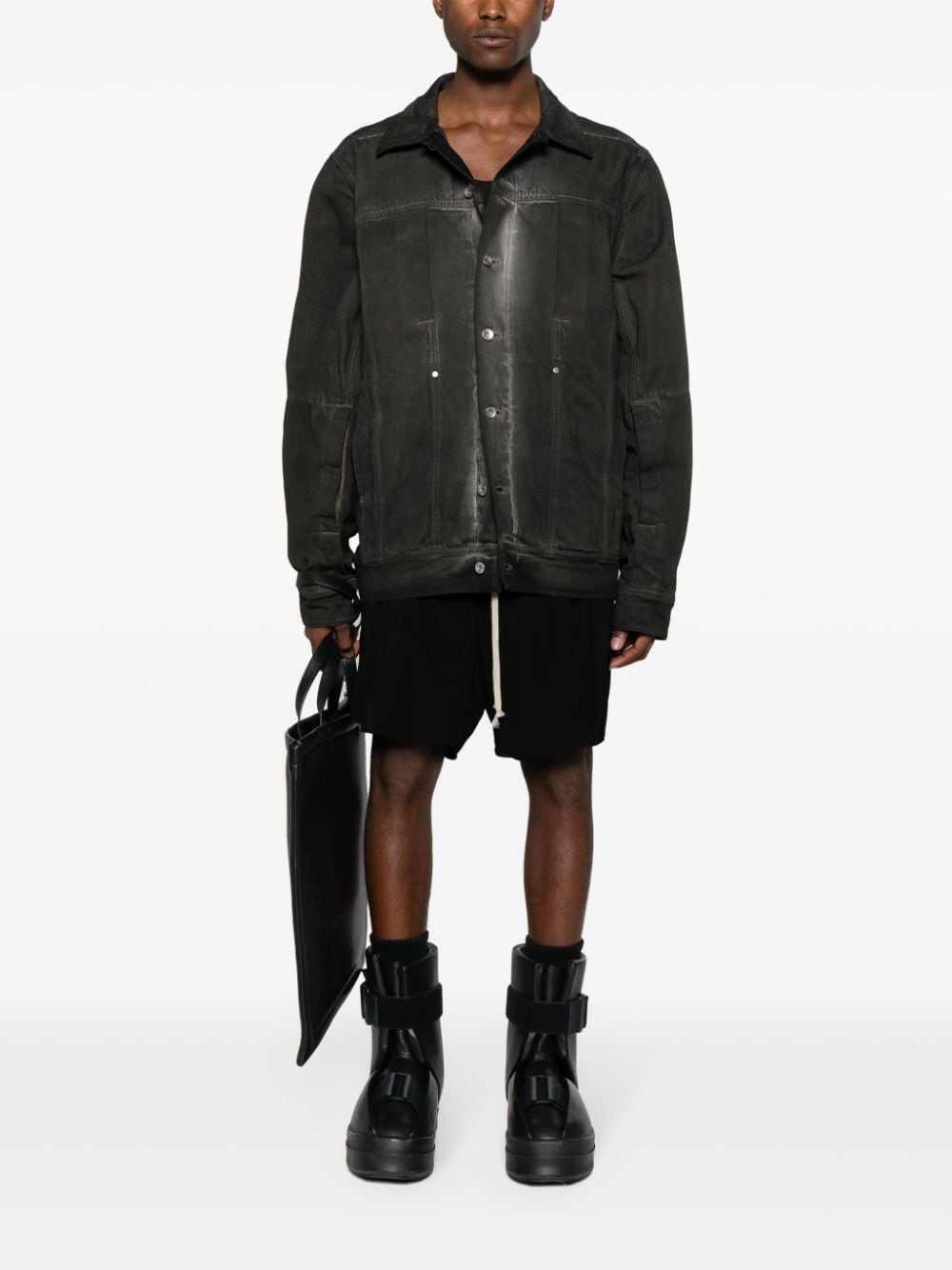 RICK OWENS Lido Workwear Jacket In Dark Dust