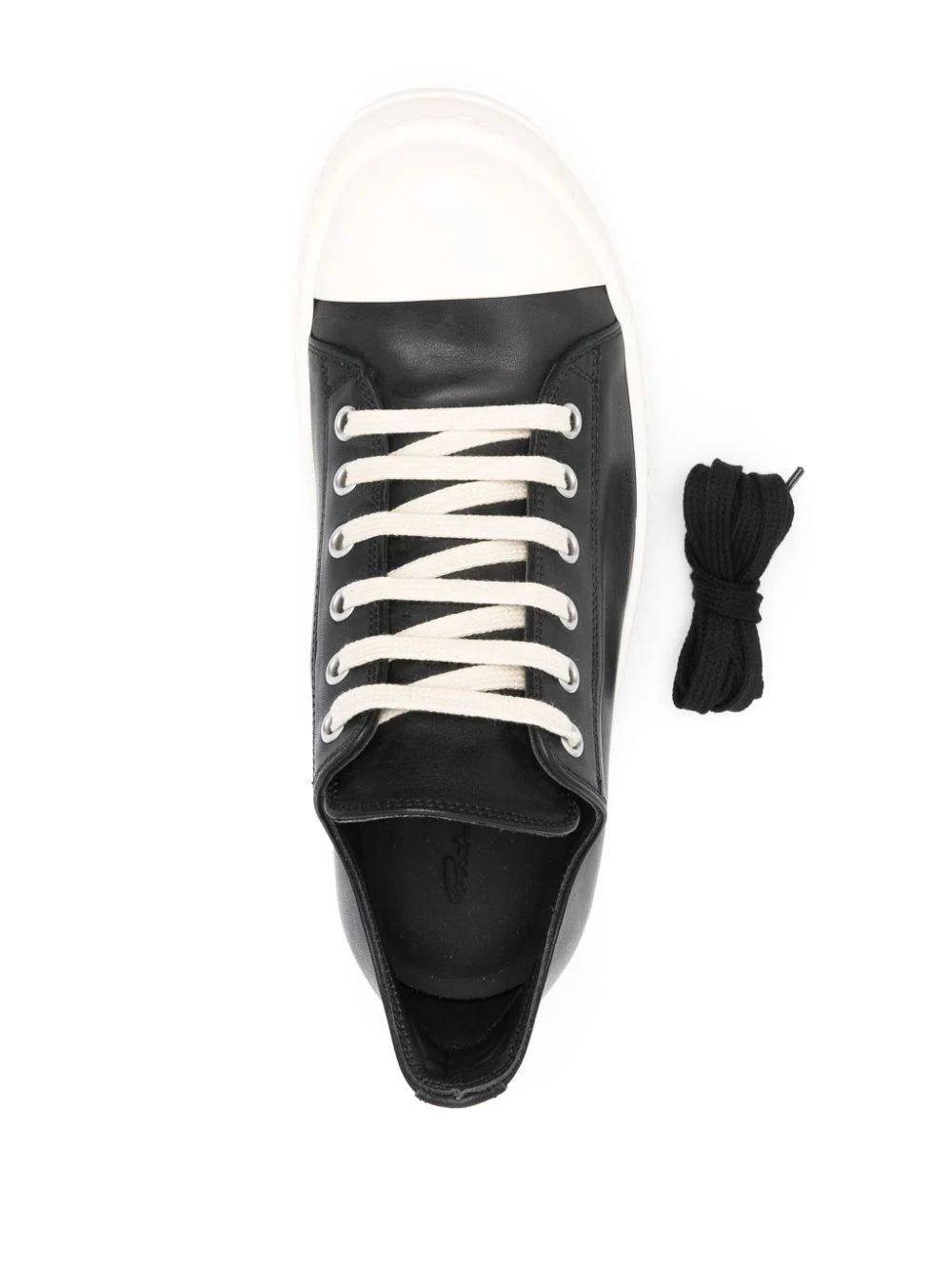 RICK OWENS Low Sneakers In Black And Milk