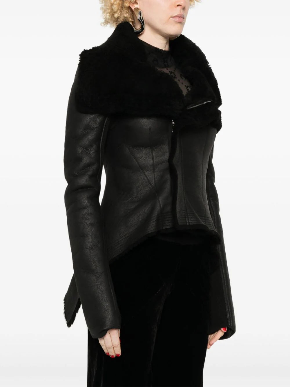 RICK OWENS Naska Biker In Merino Shearling