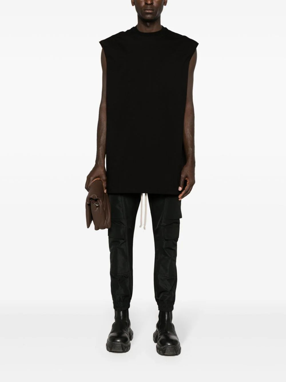 RICK OWENS Tarp T In Black Classic Cotton