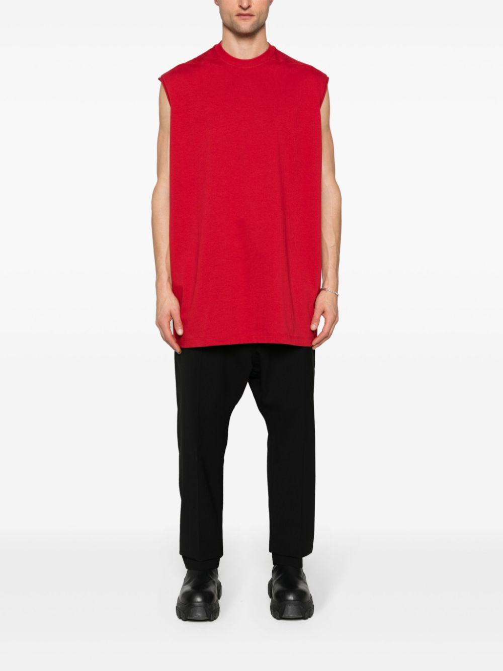 RICK OWENS Tarp T In Cardinal Red Classic Cotton