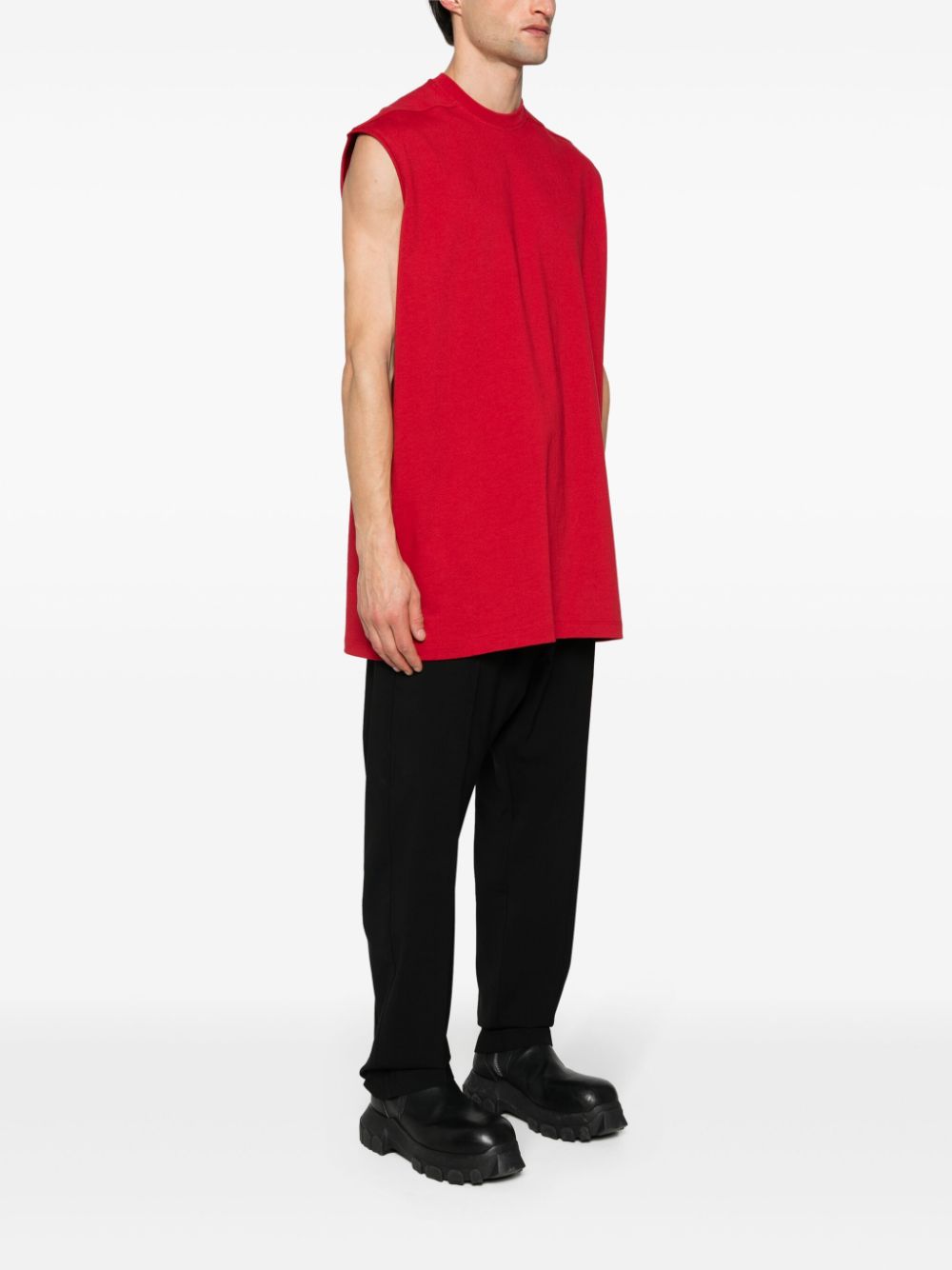 RICK OWENS Tarp T In Cardinal Red Classic Cotton