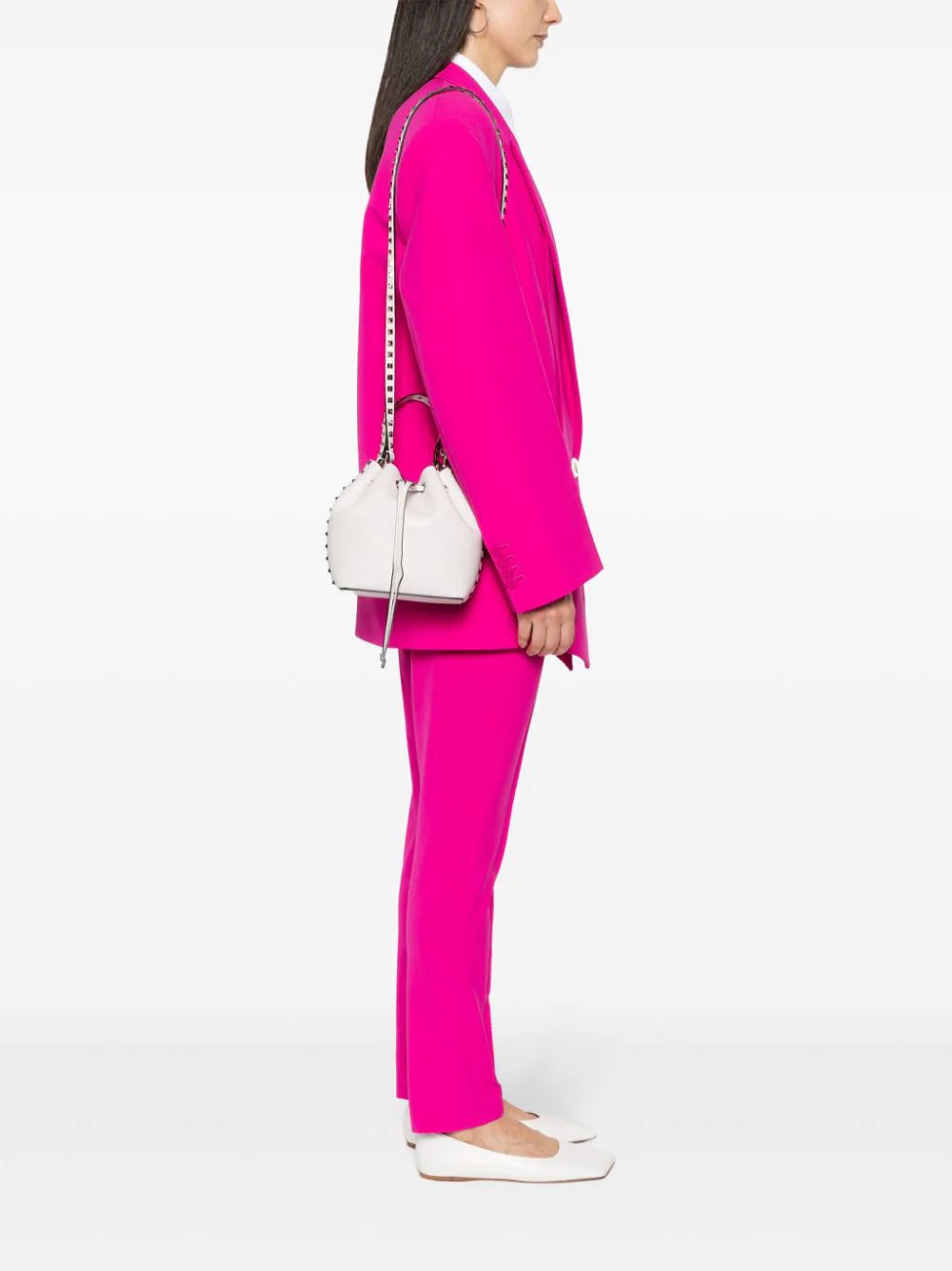Valentino Garavani Rockstud Bucket Bag In Grained Calfskin