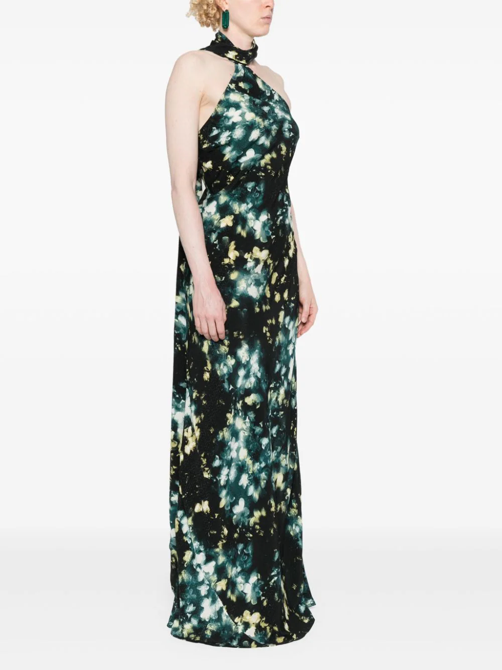 ROTATE Asymmetric Maxi Dress Flower Print