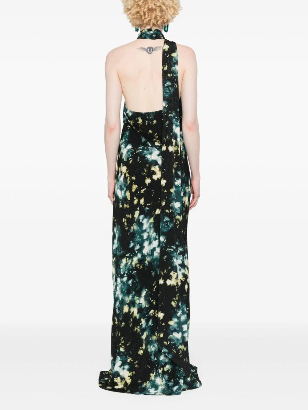 ROTATE Asymmetric Maxi Dress Flower Print