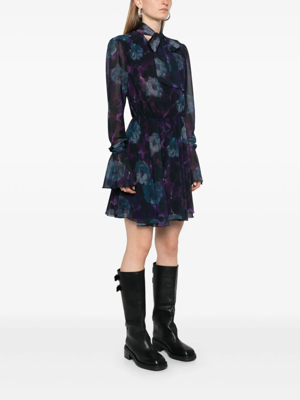 ROTATE Chiffon Flowy Mini Dress