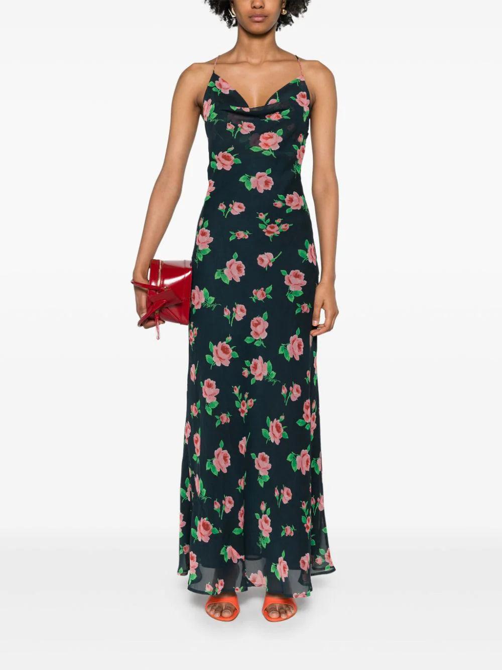 ROTATE Chiffon Maxi Slip Dress