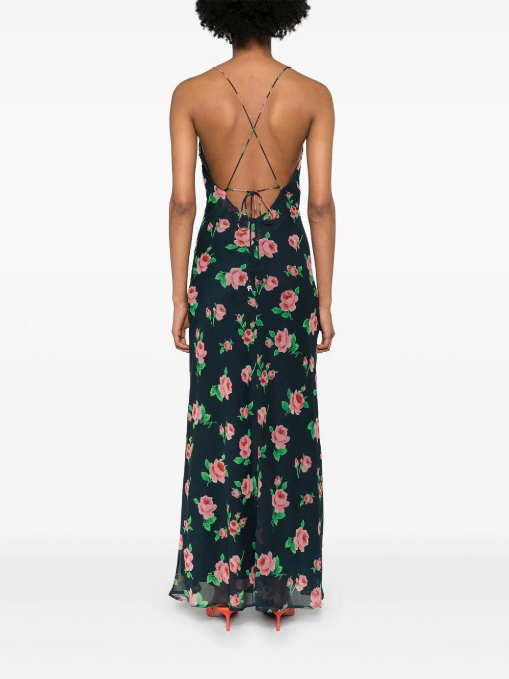 ROTATE Chiffon Maxi Slip Dress