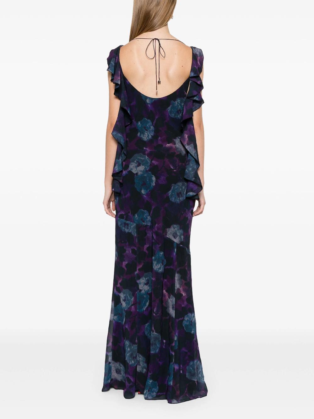 ROTATE Chiffon Ruffle Maxi Dress