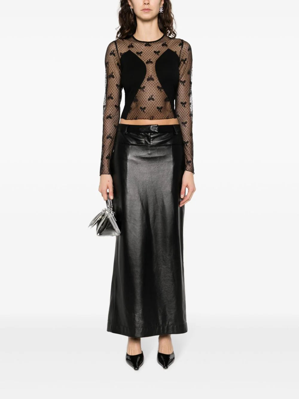 ROTATE Contrast Ls Top Black