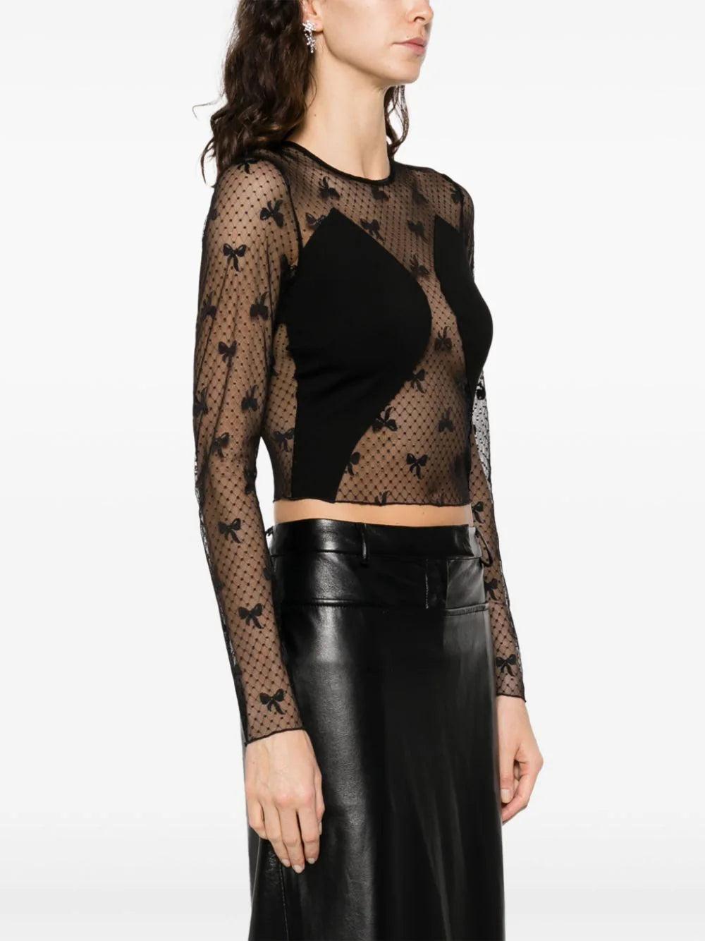 ROTATE Contrast Ls Top Black