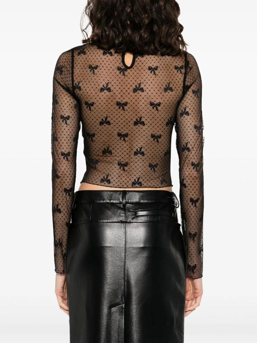 ROTATE Contrast Ls Top Black
