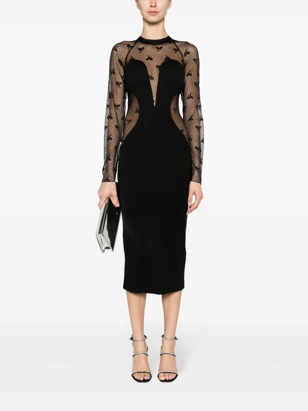 ROTATE Contrast Midi Dress