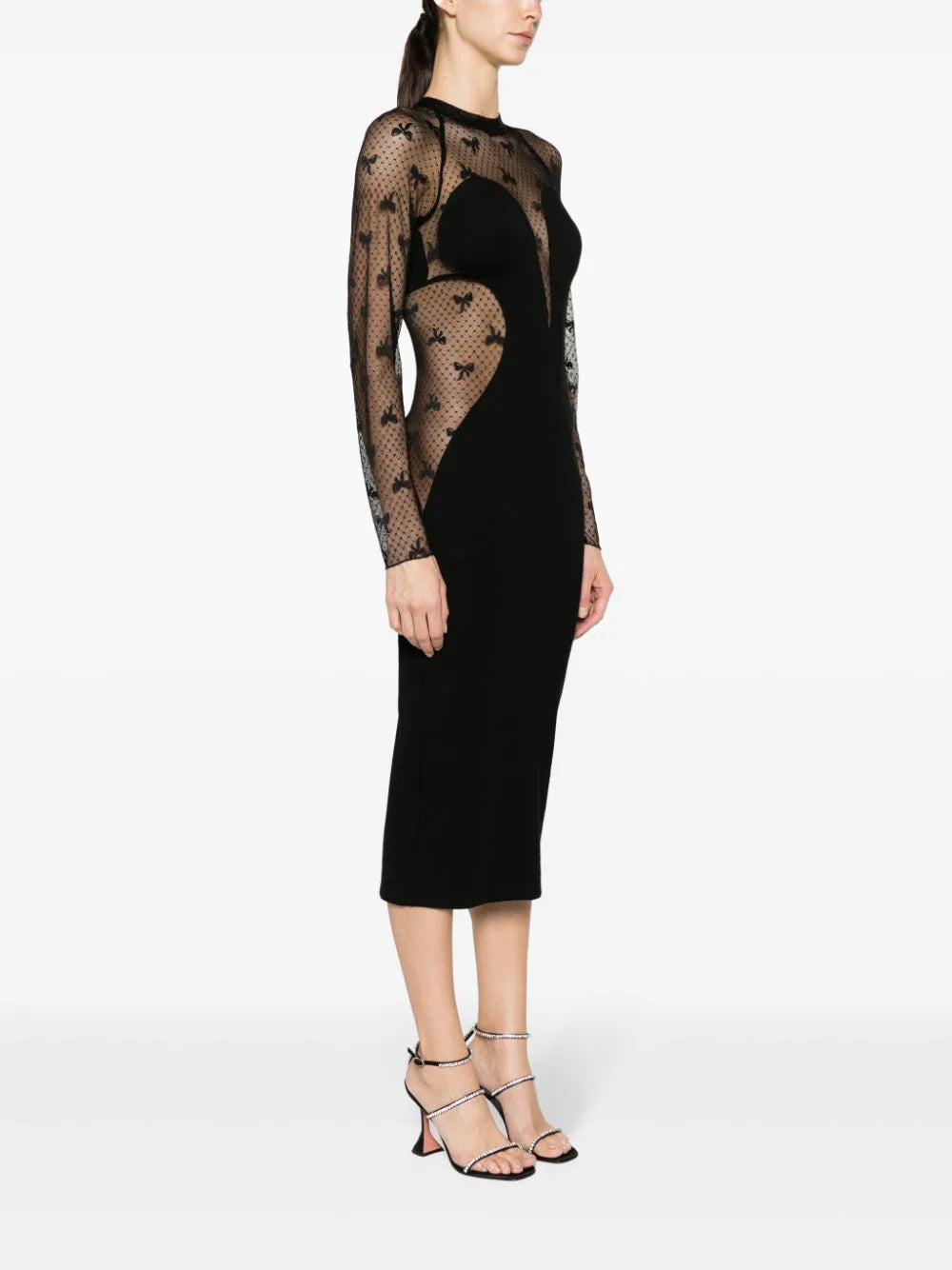 ROTATE Contrast Midi Dress