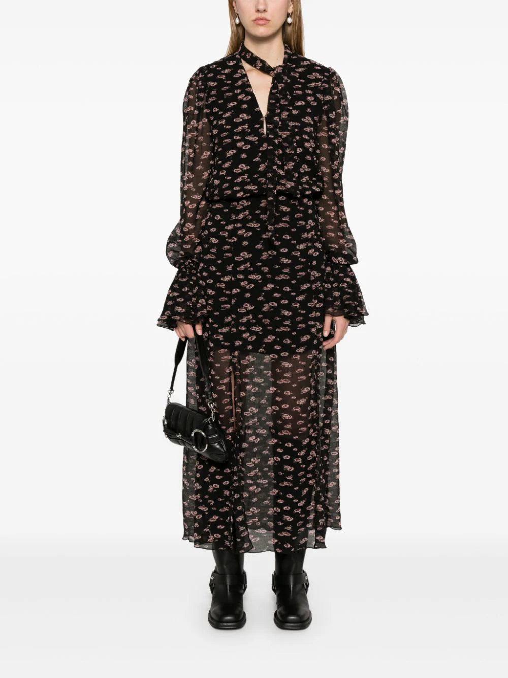 ROTATE Crinkled Tie-strap Maxi Dress